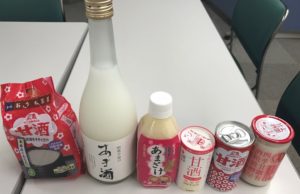 本日の試飲品。「無加糖五穀あまざけ」だけ、入れ忘れてしまいました。すいません。